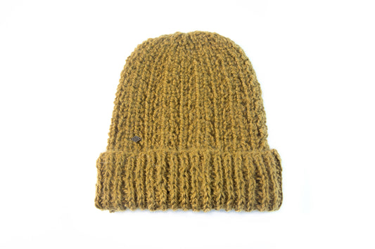 BEAU Alpaca Hand Knit Chunky Hat: Mustard