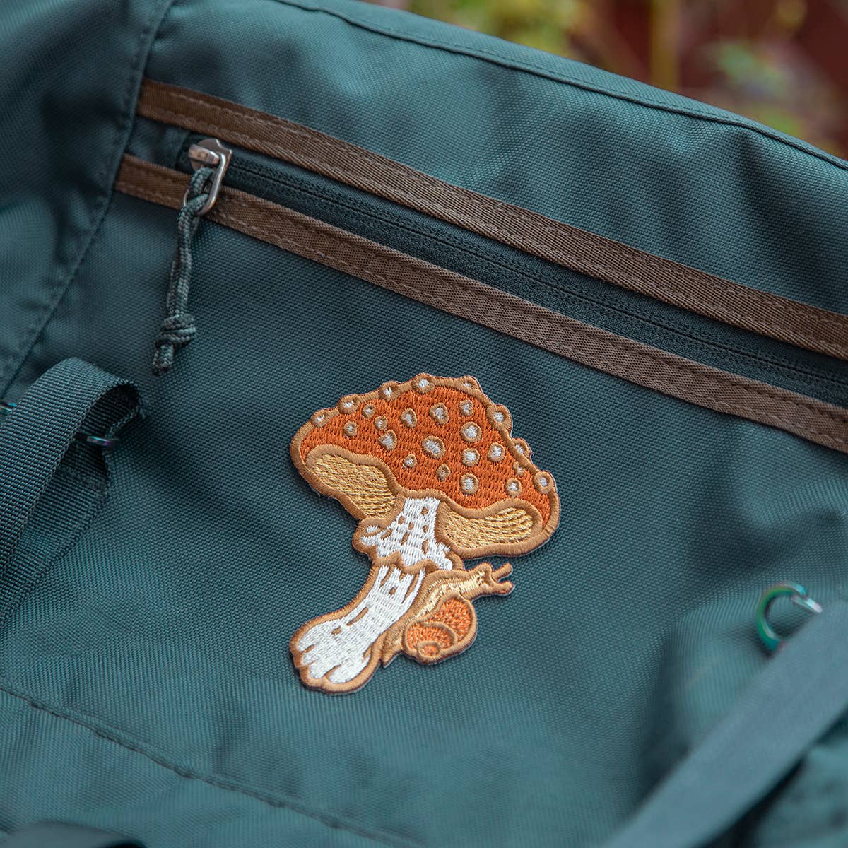 Mushroom and Snail Embroidered Patch, Iron on Patch