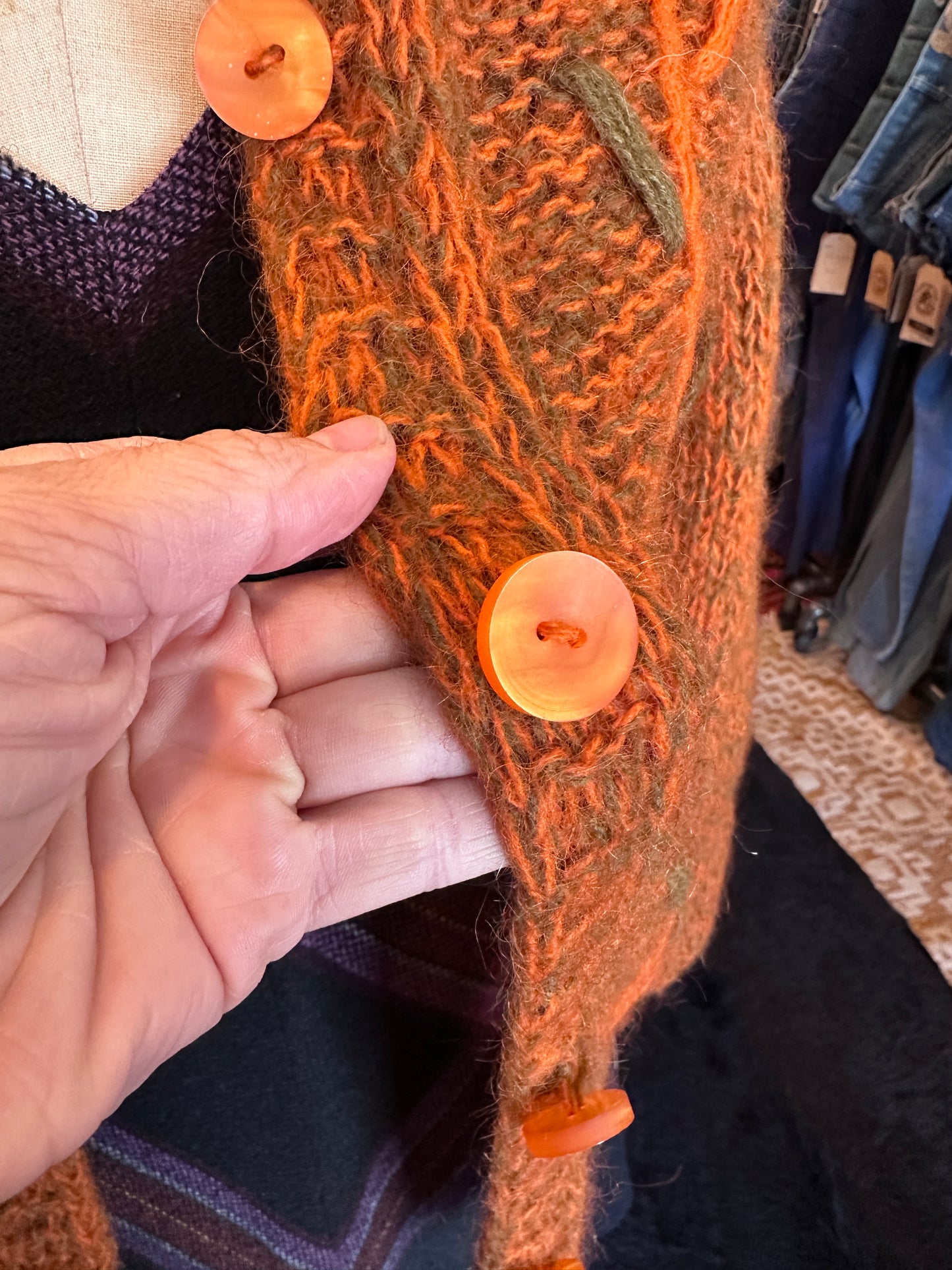 1960s Wool/Mohair Sweater with leaves