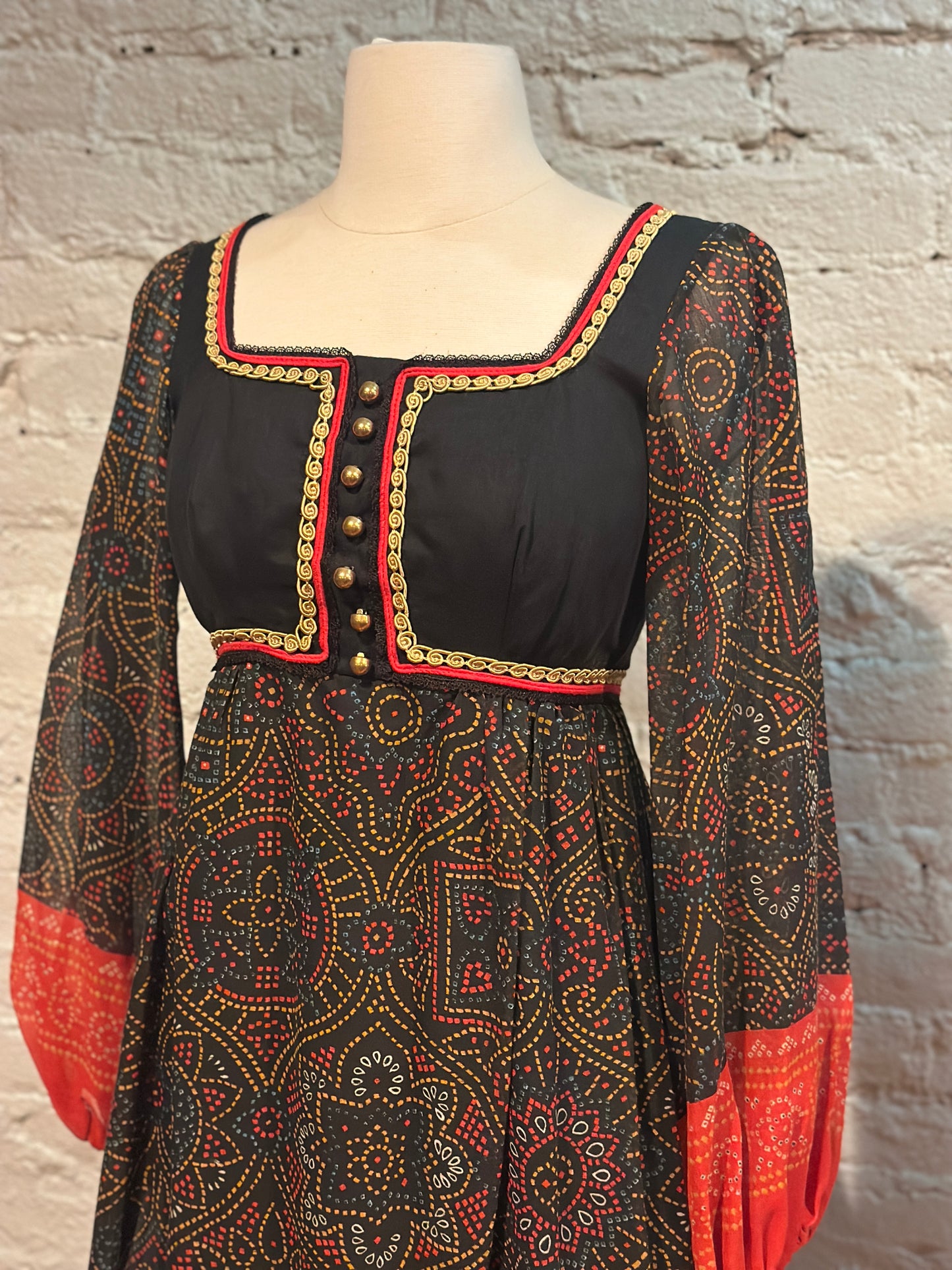 1970s Black Maxi Dress