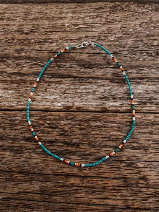 Turquoise Genuine Navajo Beaded Choker