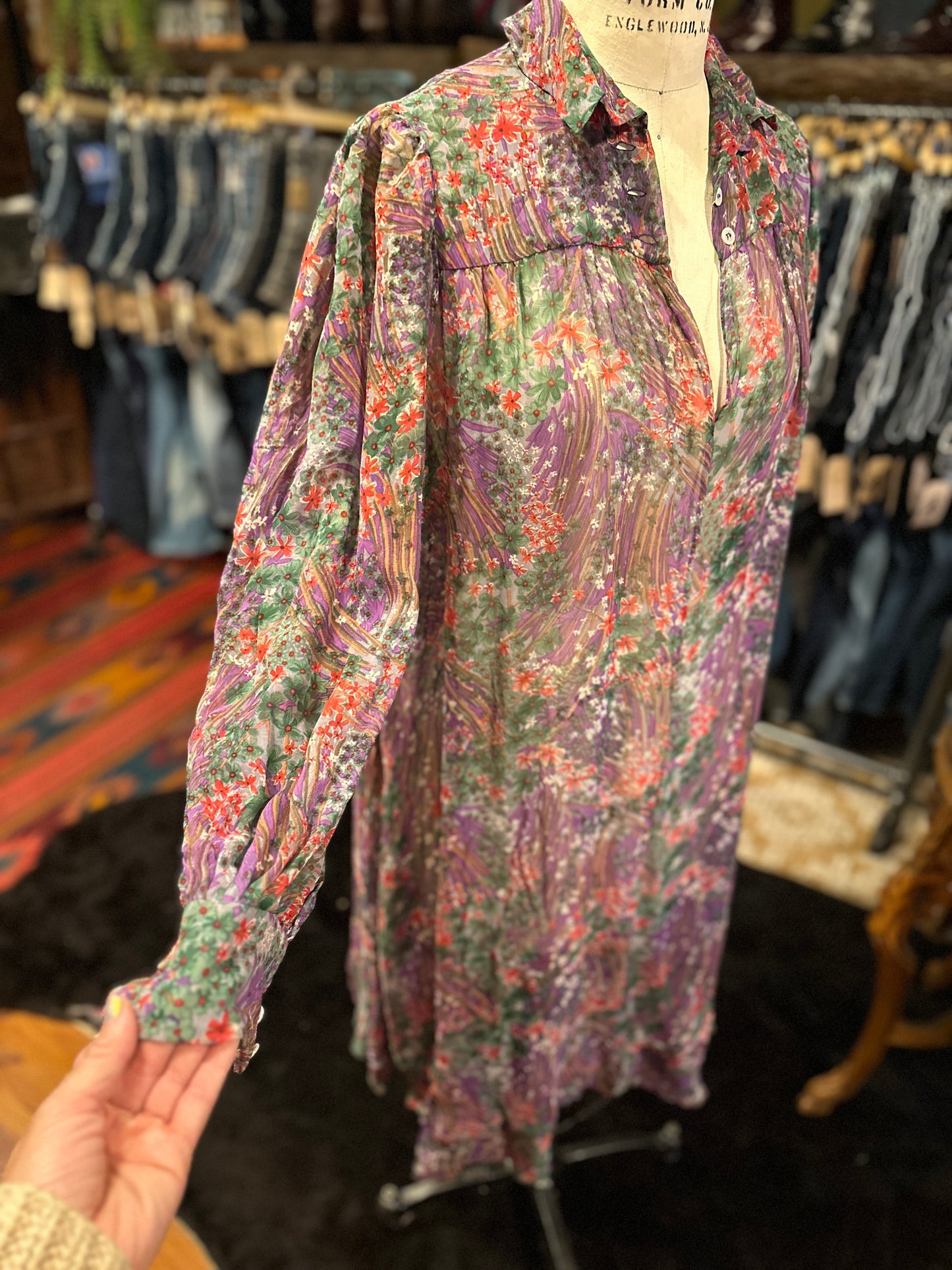 1970s Silk Chiffon Dress - Taylor Hastie