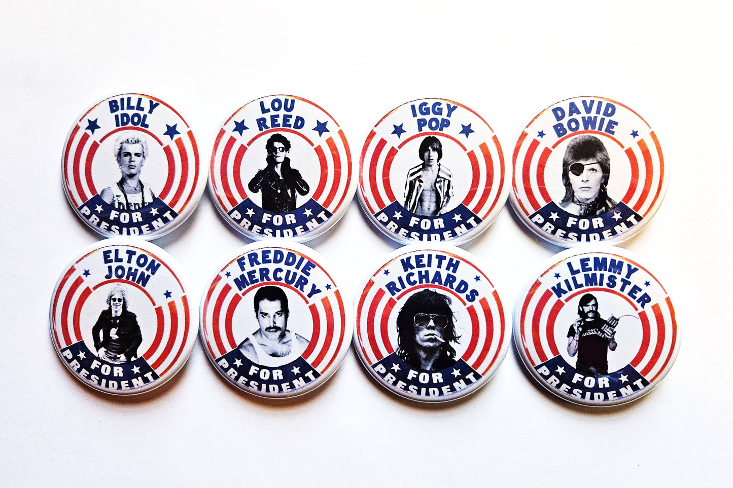 Rockers for President Buttons Magnets & Openers. Set 05: Lemmy Kilmister / 1.25" Small Button