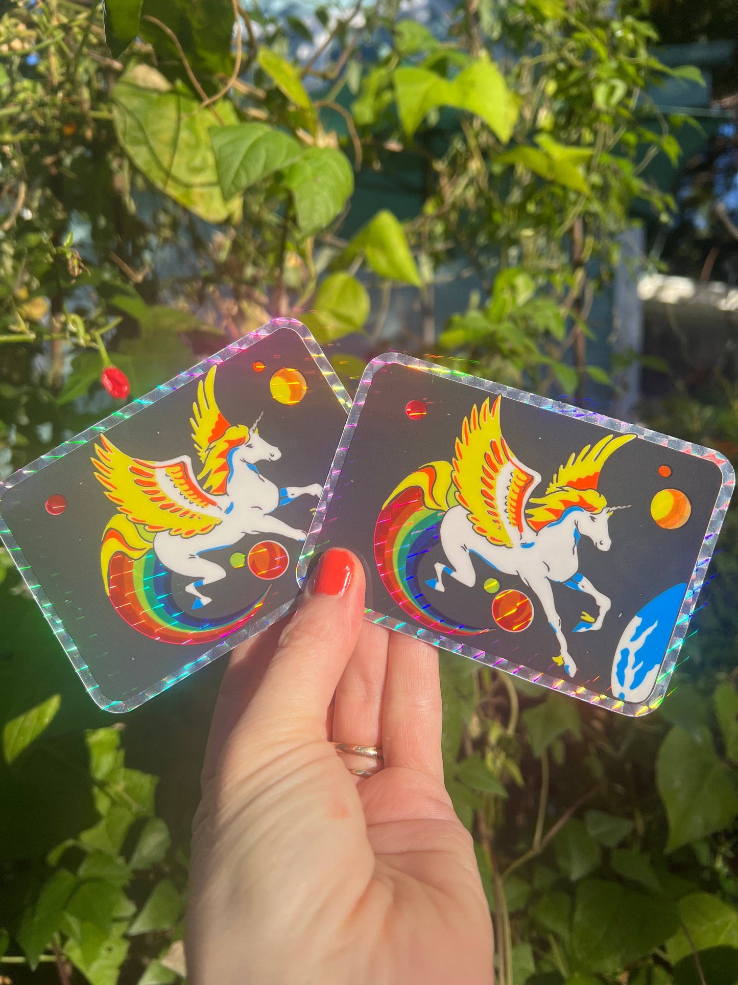 Pegasus Glitter STICKER 4 Inch