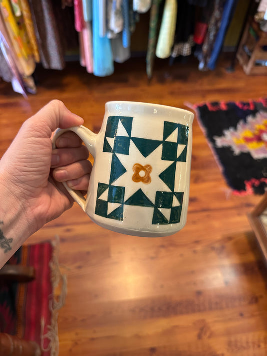 Quilt Mug by Staples Ceramics (large green)