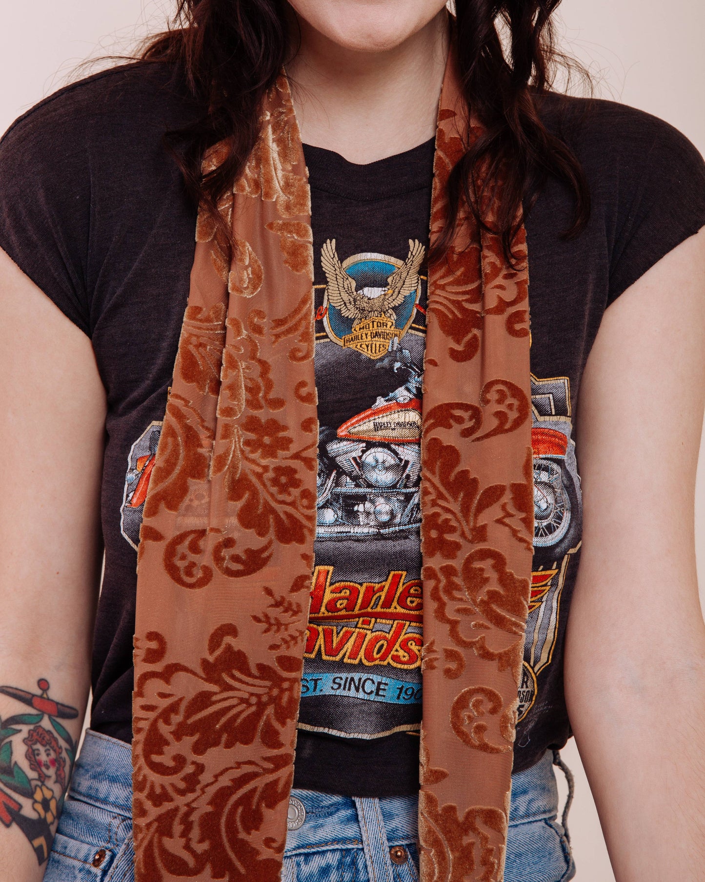 The Hendrix Gold Long Skinny Scarf