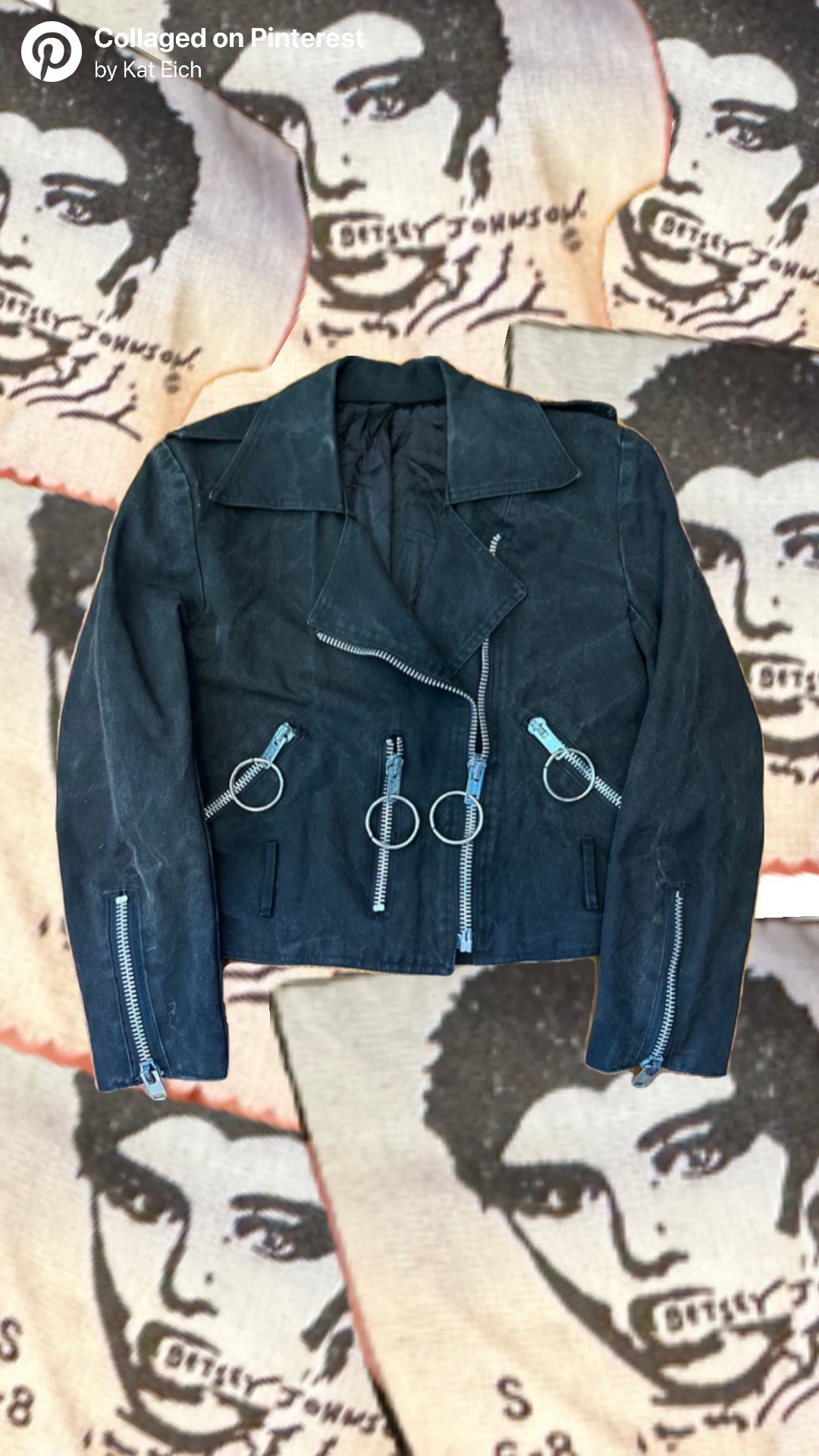 1980s Betsey Johnson Punk Label Motorcycle Jacket