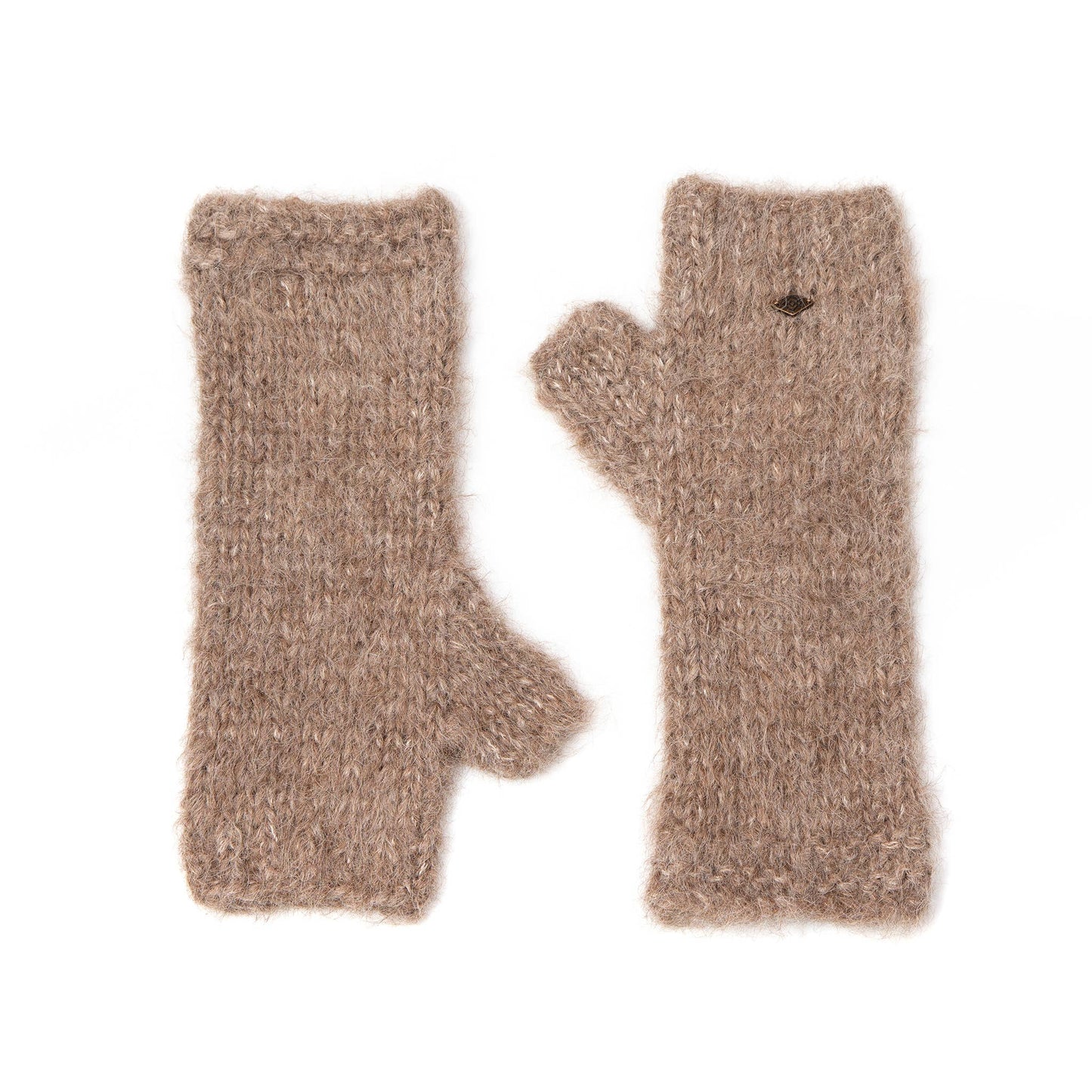 BIRD Fuzzy Alpaca Fingerless Gloves: Birch