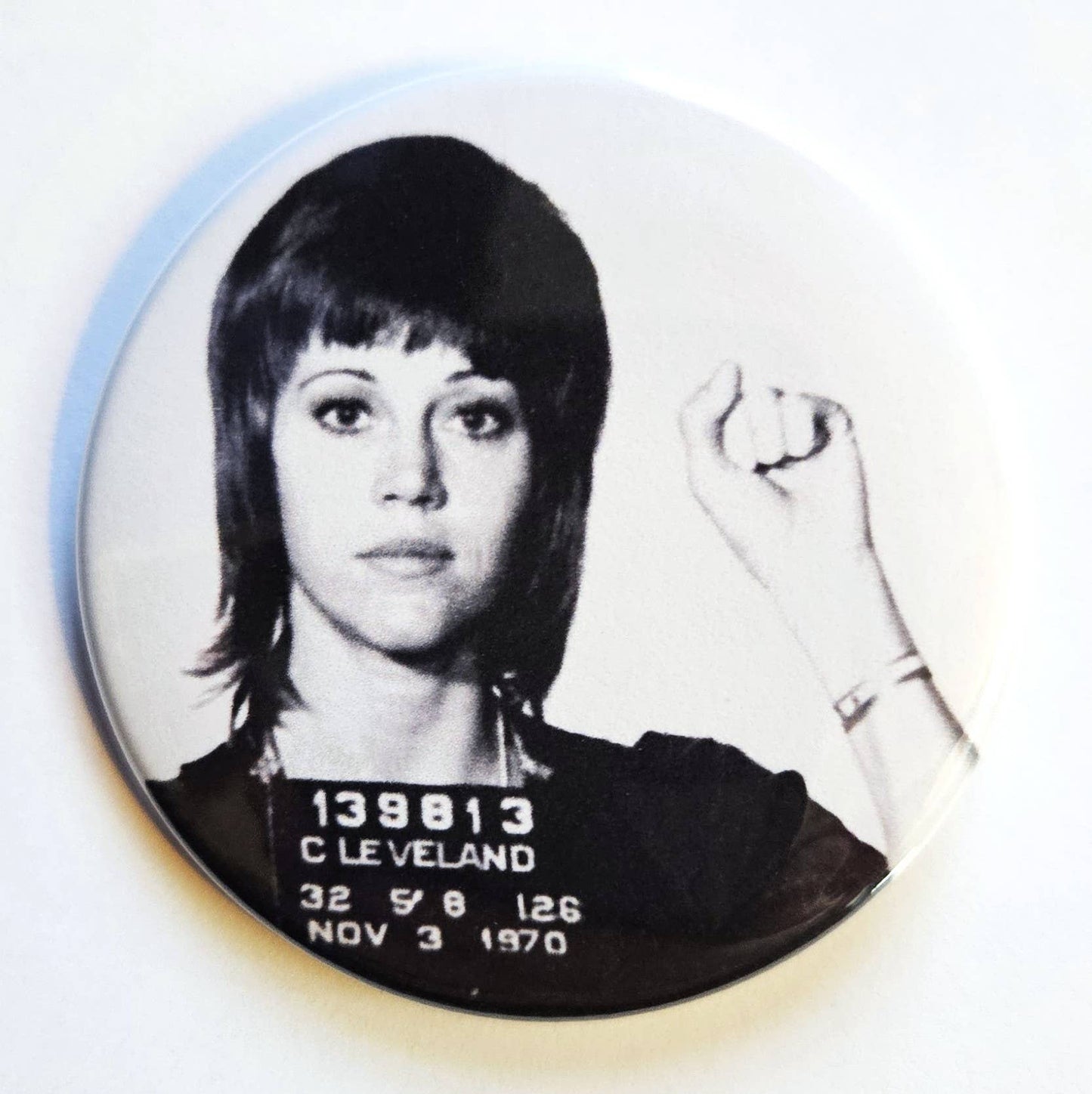 Celebrity Mug Shot Buttons Magnets & Bottle Openers.: Jimi Hendrix / 1.25" Small Button