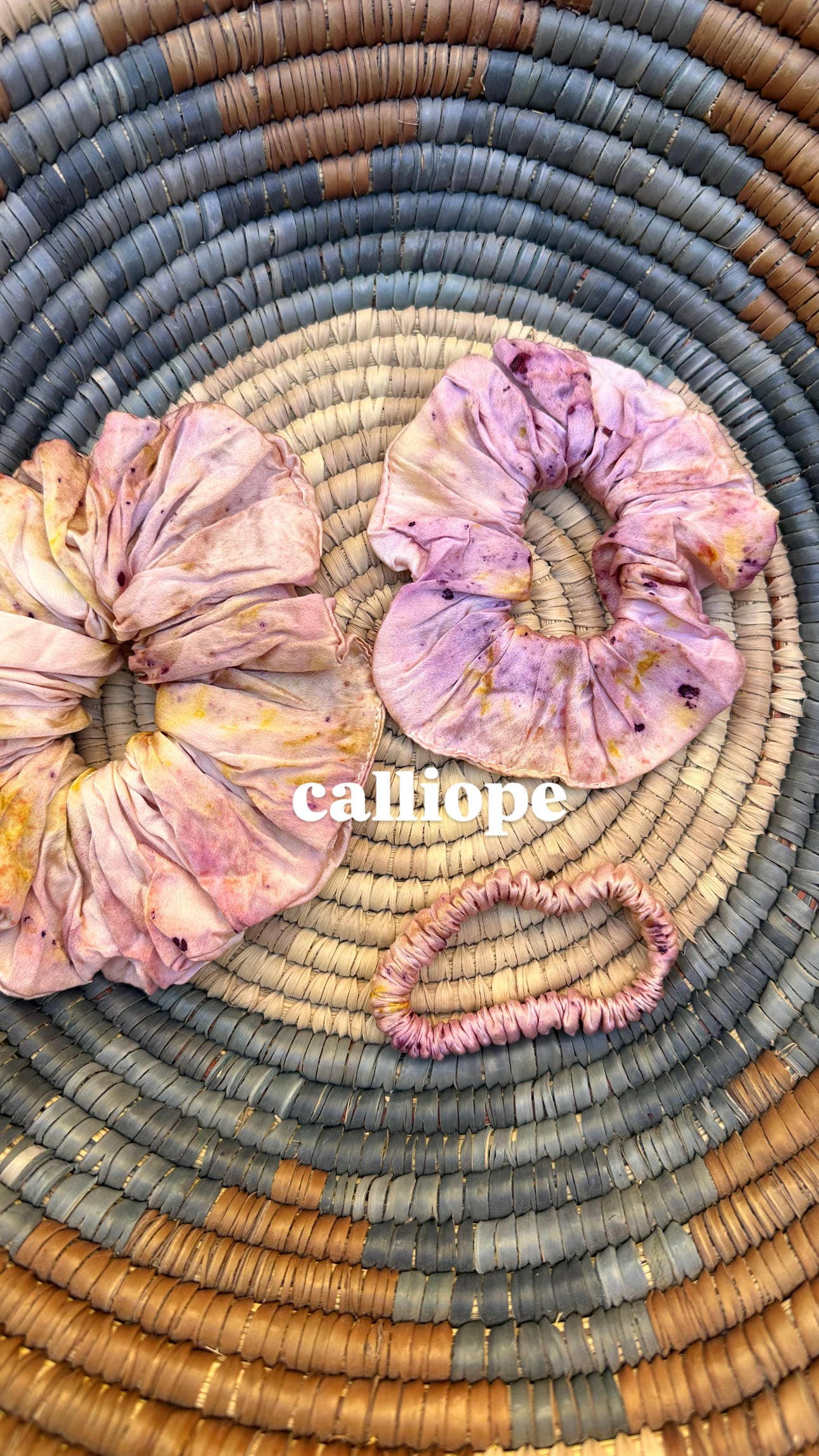 Plant Dyed Silk Scrunchies - 3 sizes - 10 colors: Pansy / Classic