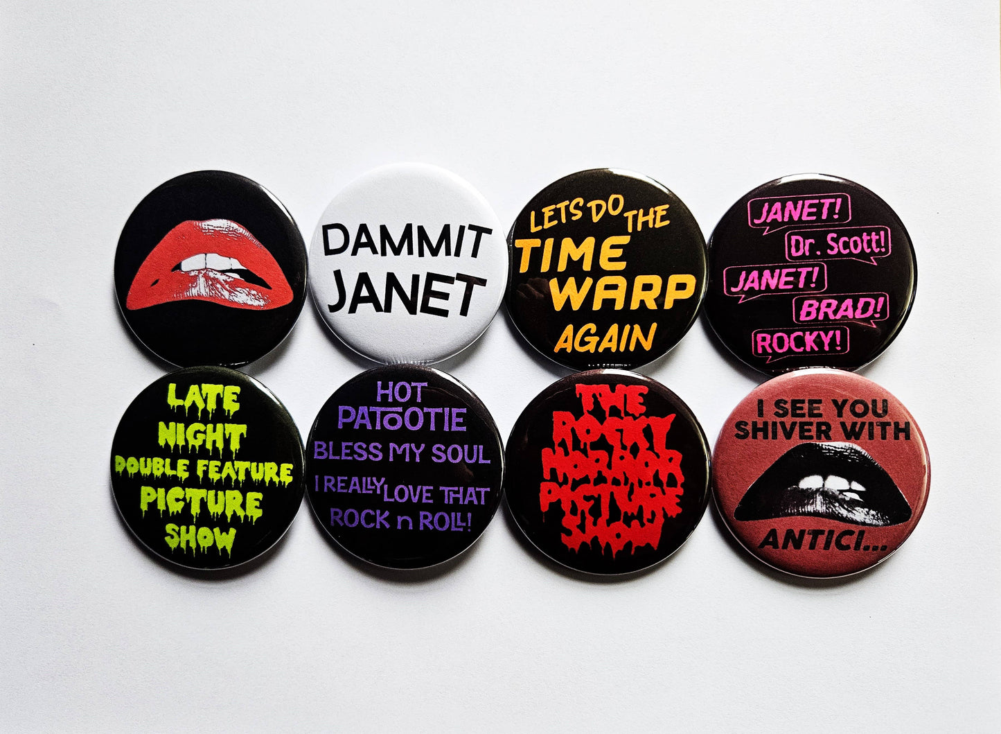 Rocky Horror Buttons Magnets & Bottle Openers.: Dammit Janet / 1.25" Small Button