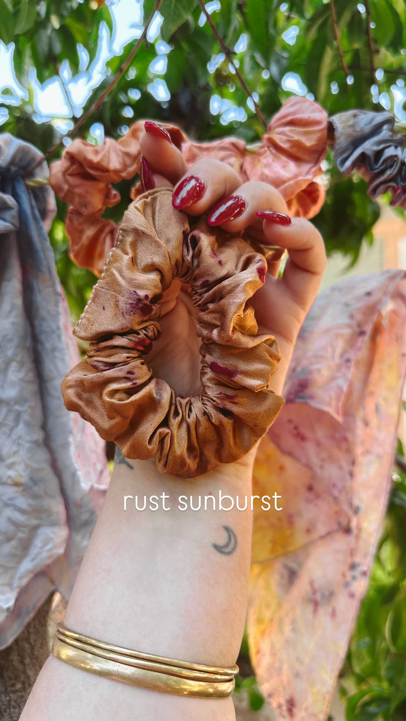 Plant Dyed Silk Scrunchies - 3 sizes - 10 colors: Witch Hazel / Large