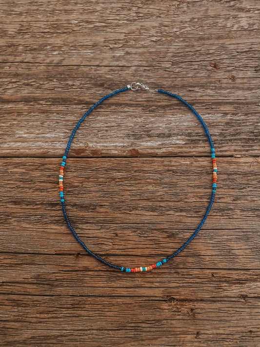 Ocean Blue Genuine Navajo Beaded Choker