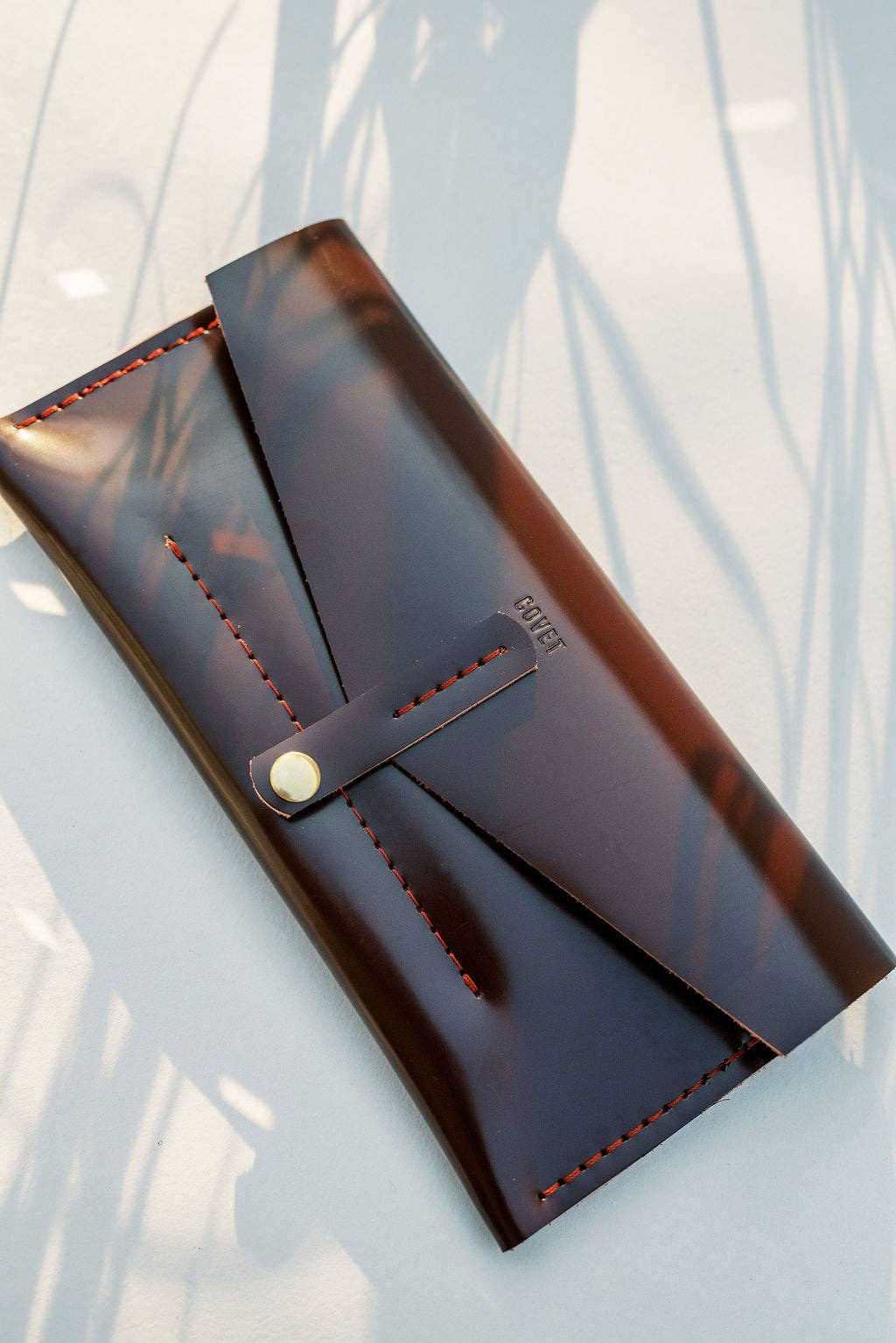 ASHTON leather long wallet, checkbook, pocketbook: Tobacco