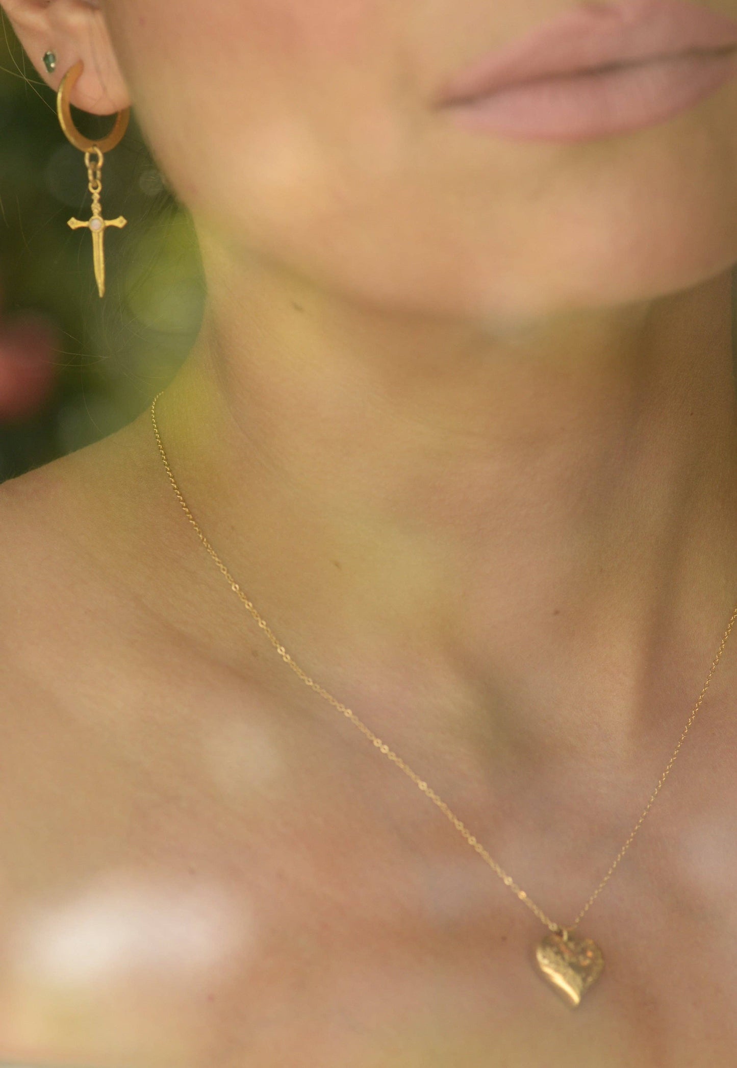 Love Handcrafted Heart Pendant/Charm Necklace: Gold filled/Bronze