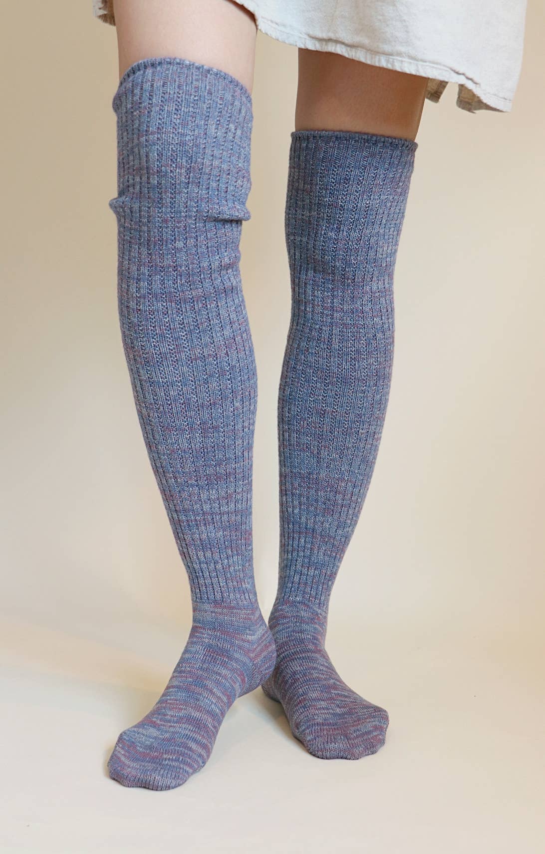Lounge Scrunchy Over the Knee Socks - Wool Blend: Bitter Yellow