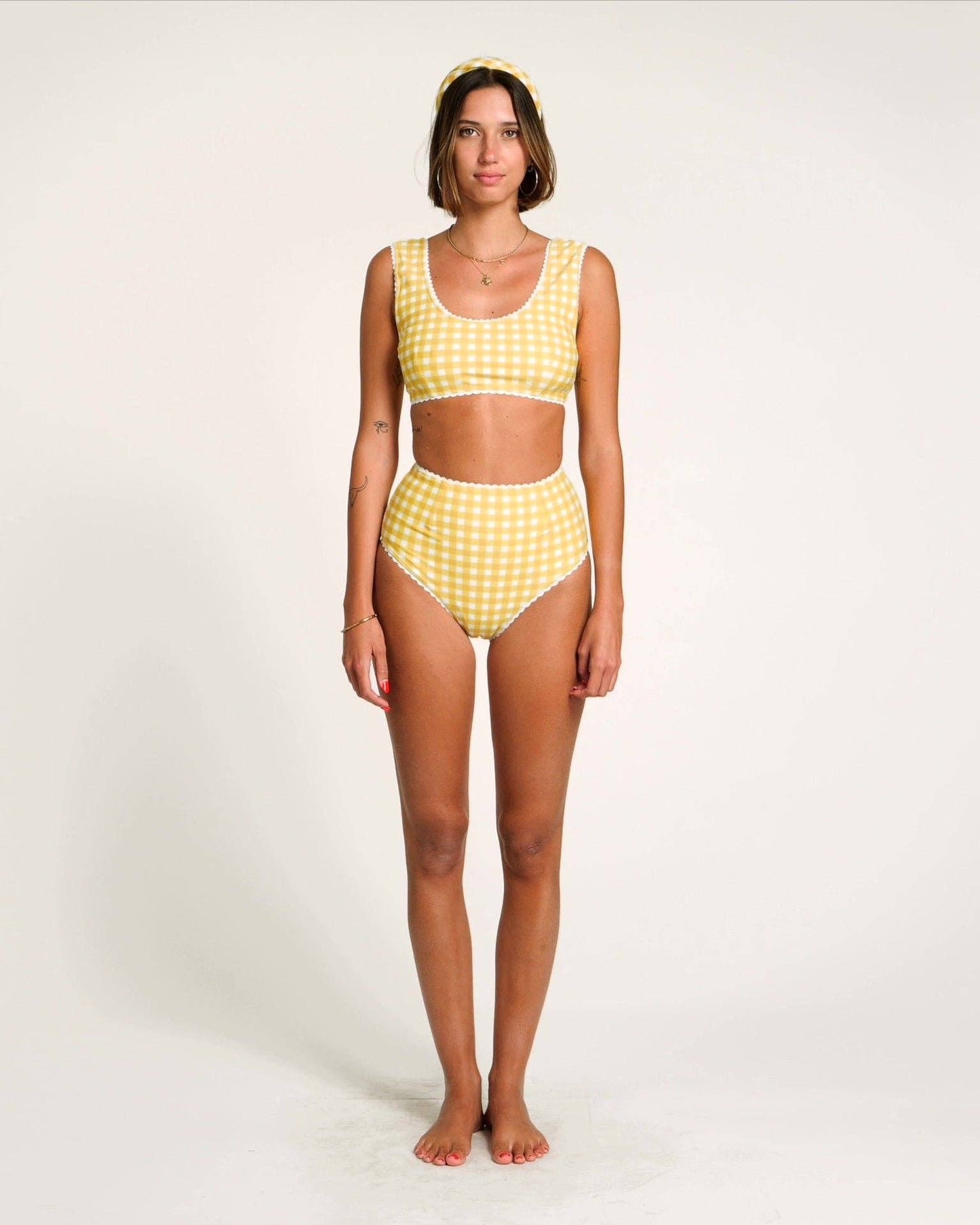 Yellow Gingham Bikini Bottom