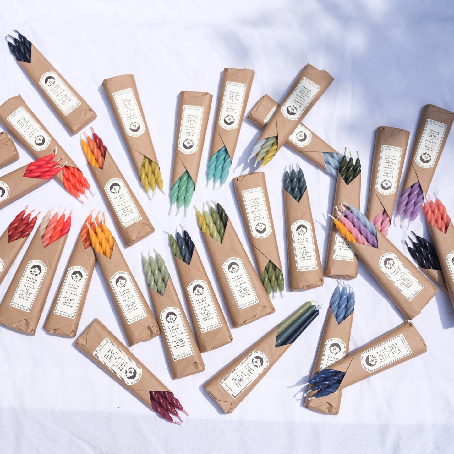 Black Beeswax Taper Candles Set of 3: Spiral Taper