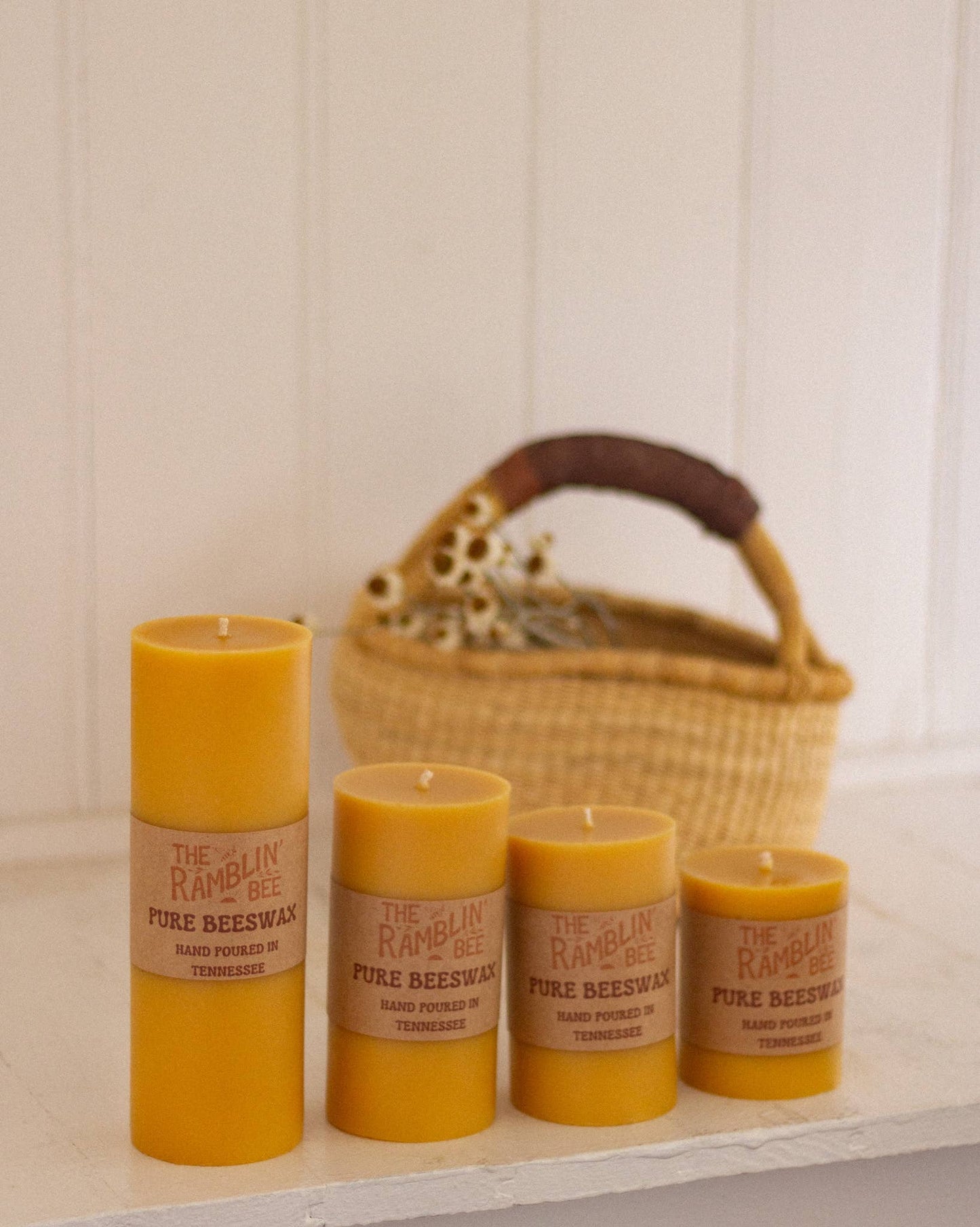 Beeswax Pillar Candle: 3'' x 4''