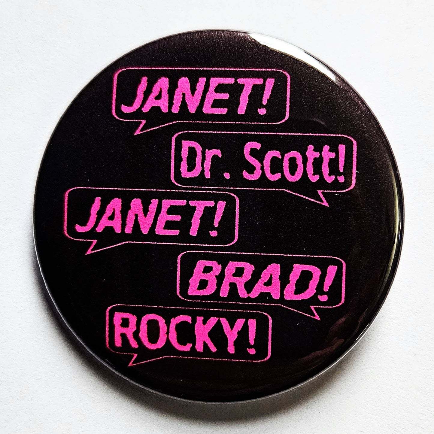 Rocky Horror Buttons Magnets & Bottle Openers.: Dammit Janet / 1.25" Small Button