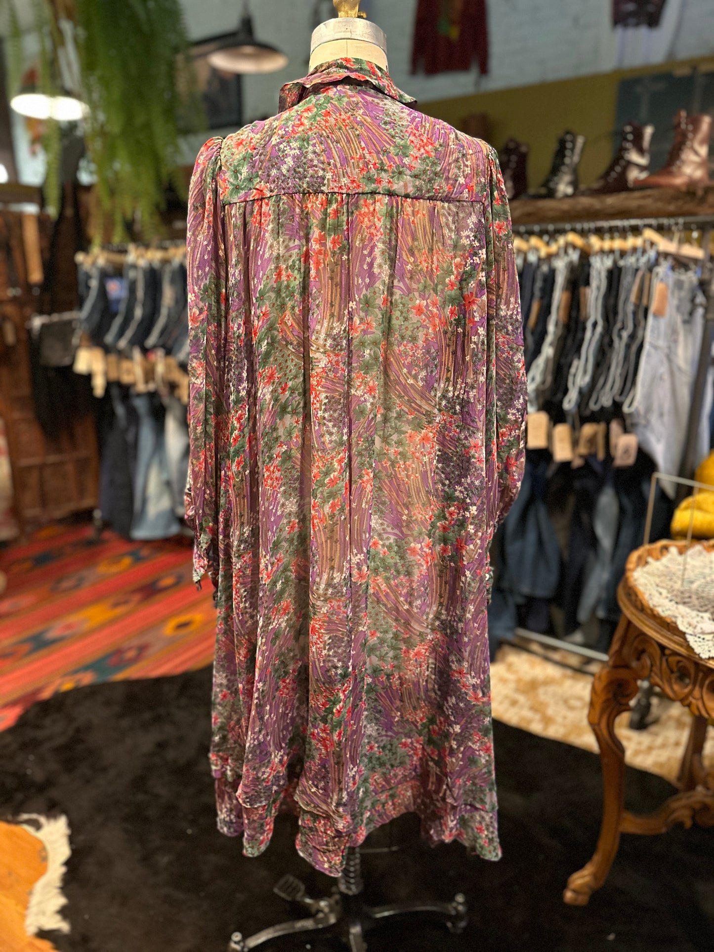 1970s Silk Chiffon Dress - Taylor Hastie