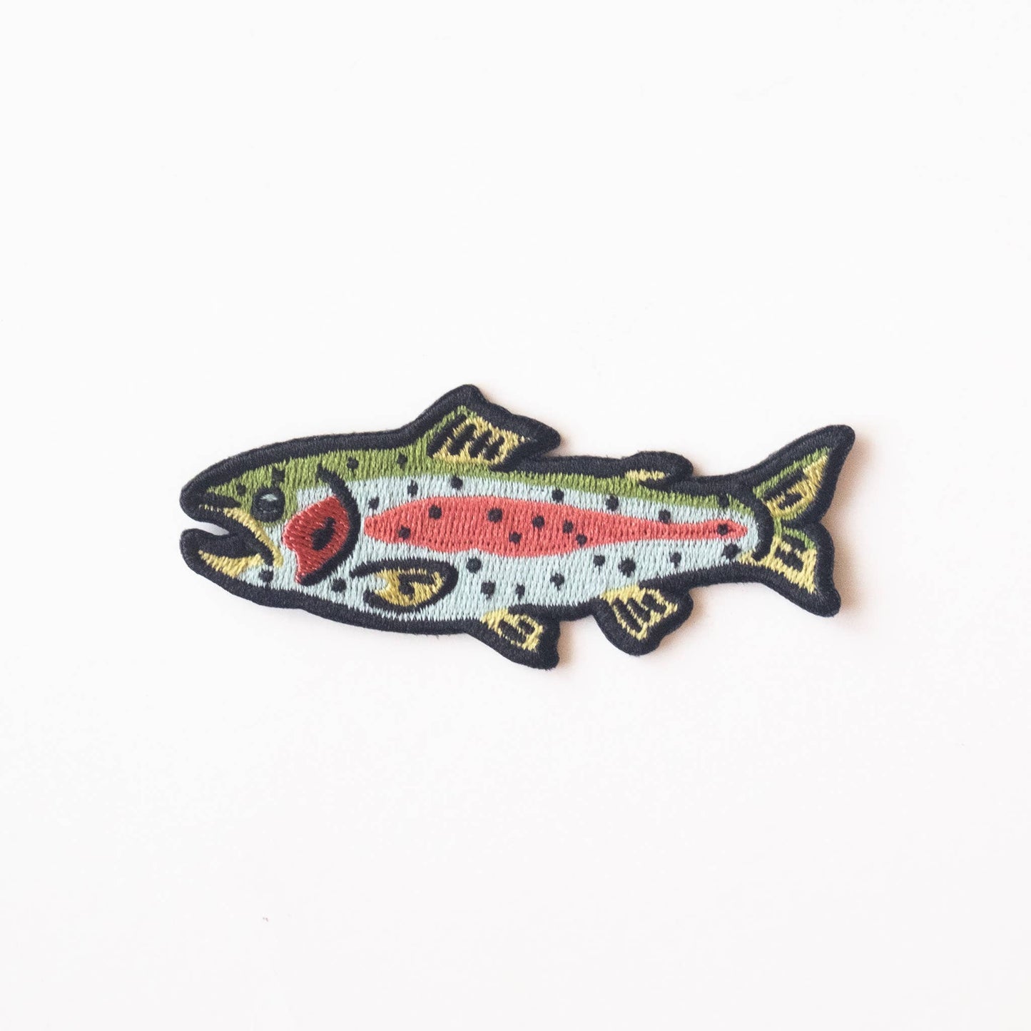 Rainbow Trout Embroidered Iron on Patch: Yes
