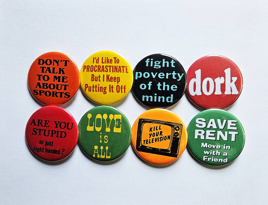Vintage Reproduction Buttons Magnets & Bottle Openers Set 27: Dont Talk to me / 1.25" Small Button