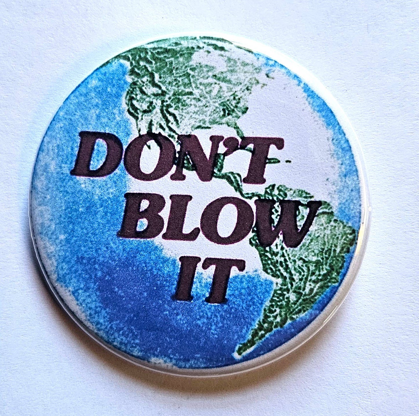 Vintage Environmental Buttons Magnets & Openers. set 02: Earth / 1.25" Small Button