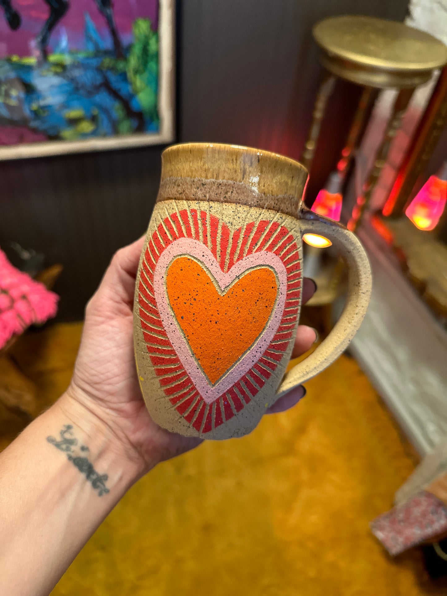 Ripe and Ruin Ceramic Mug with Heart Design