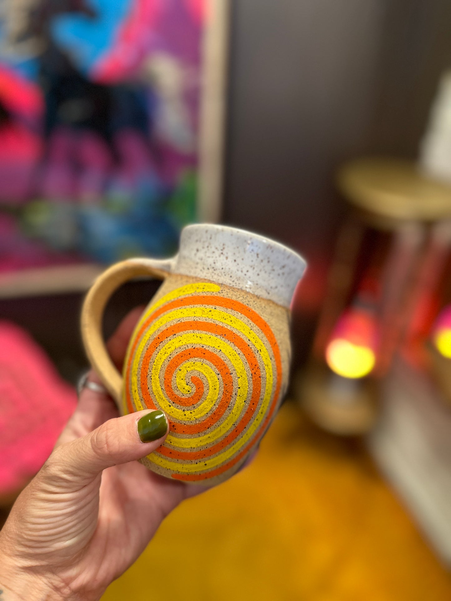 Ripe and Ruin Ceramic Mug Spiral and Color Wheel