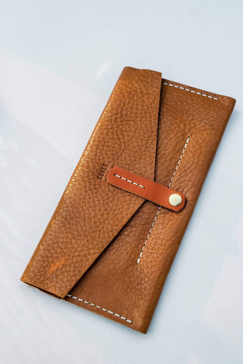 ASHTON leather long wallet, checkbook, pocketbook: Tobacco