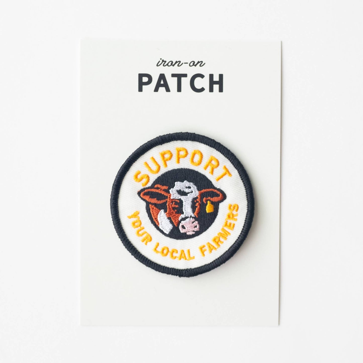 Support Your Local Farmers Embroidered Iron on Patch: Yes