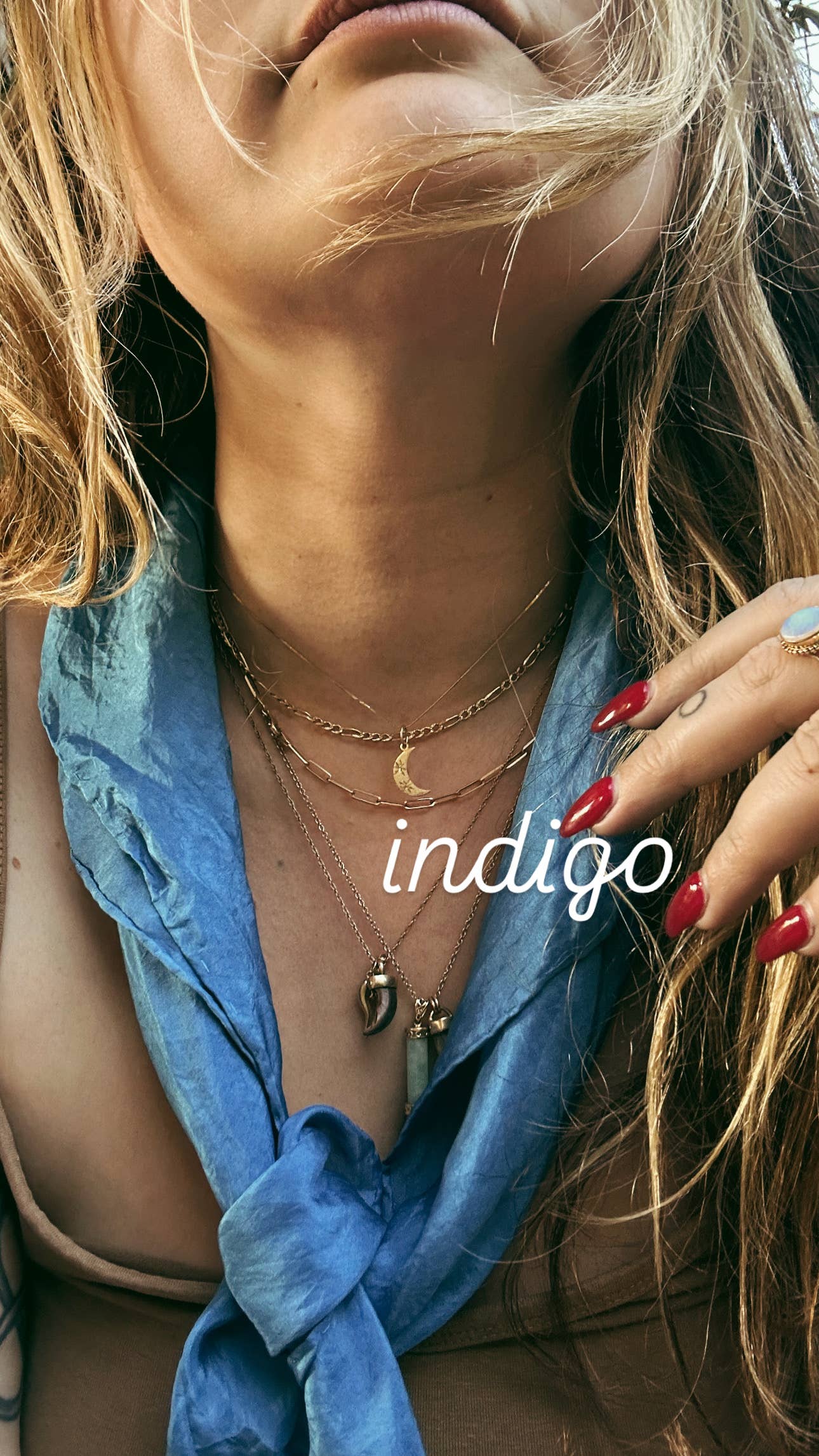 Plant Dyed Silk :Grande: Scarf / Triangle Top / Head Wrap  : Indigo