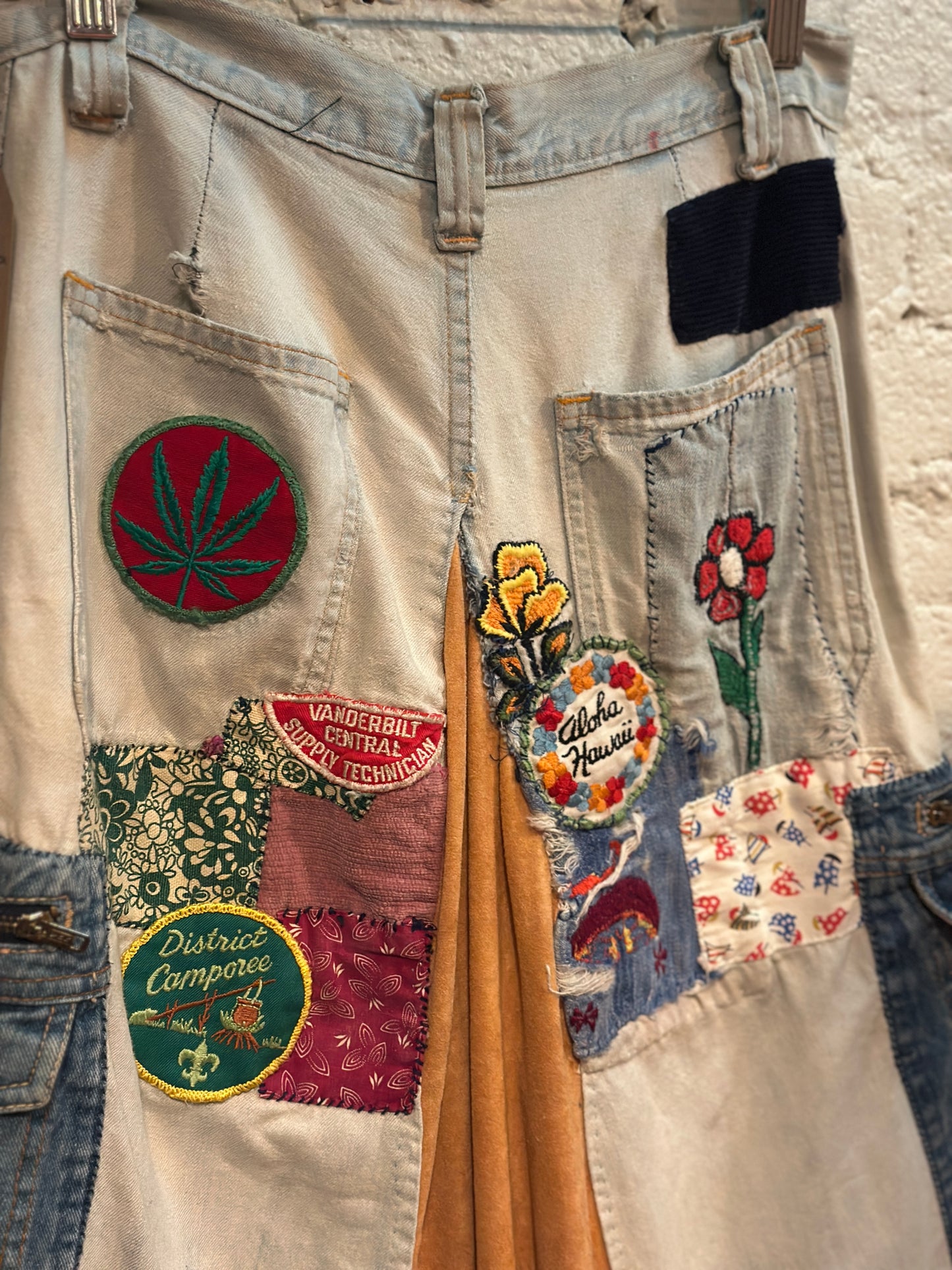 1970s Wrangler Patchwork Denim Skirt