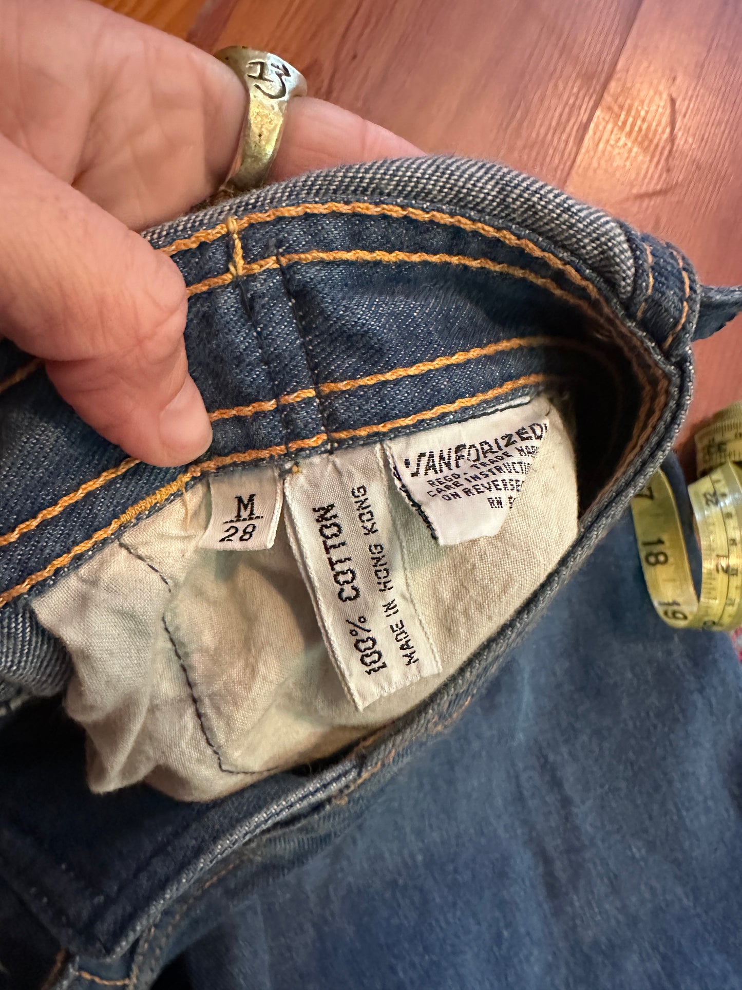 1970s Dark Wash Bell bottom overalls