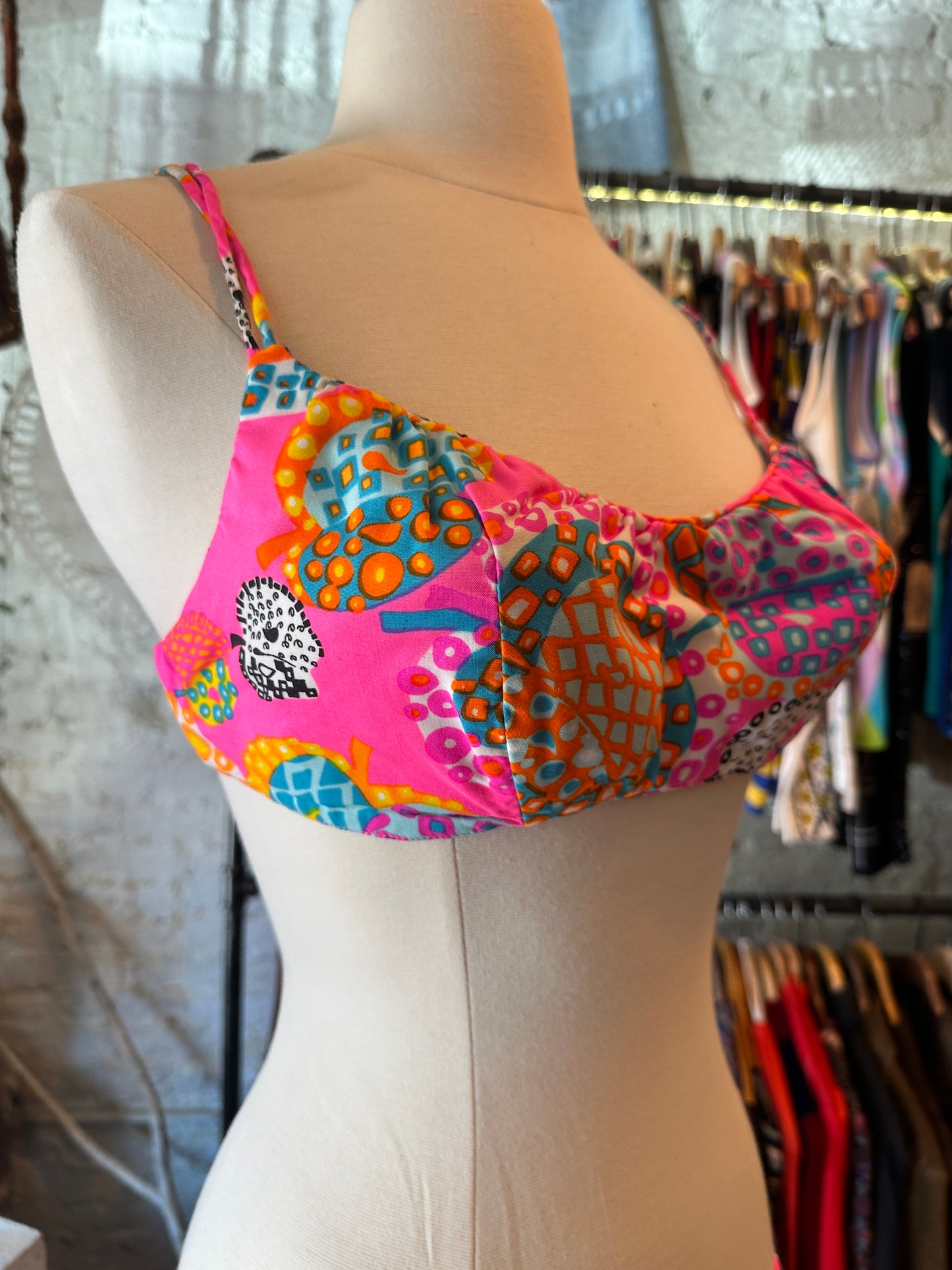 1960s-70s Psychedelic Print Swim Suit 2 Piece