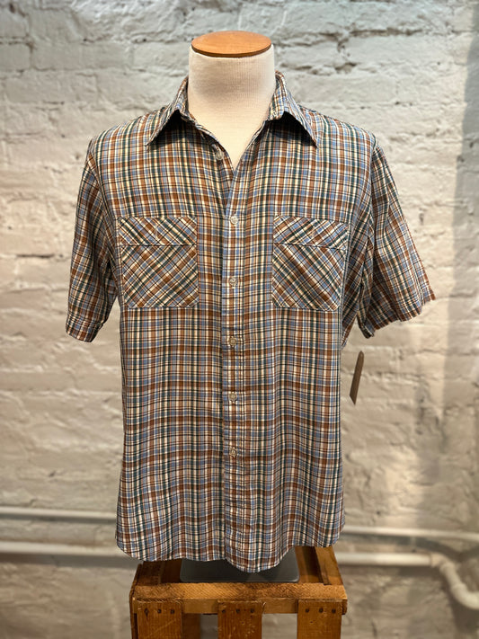 70s Mervyns Plaid Short Sleeve Shirt