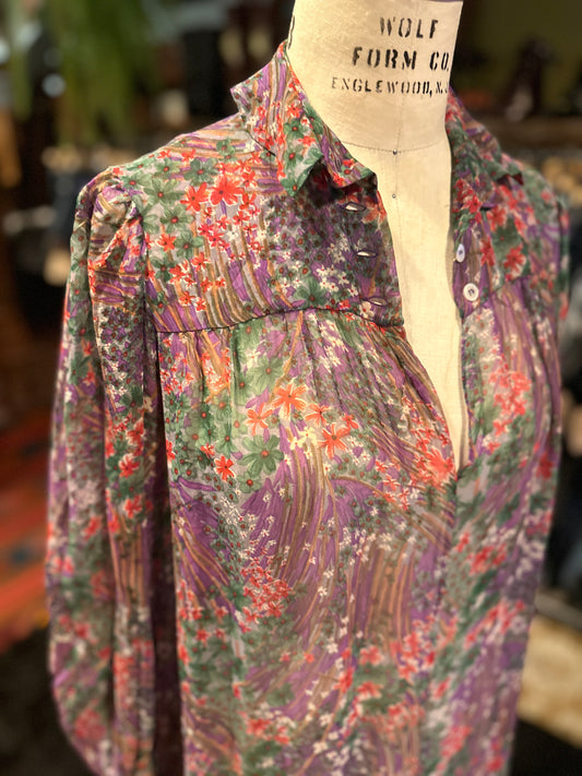 1970s Silk Chiffon Dress - Taylor Hastie