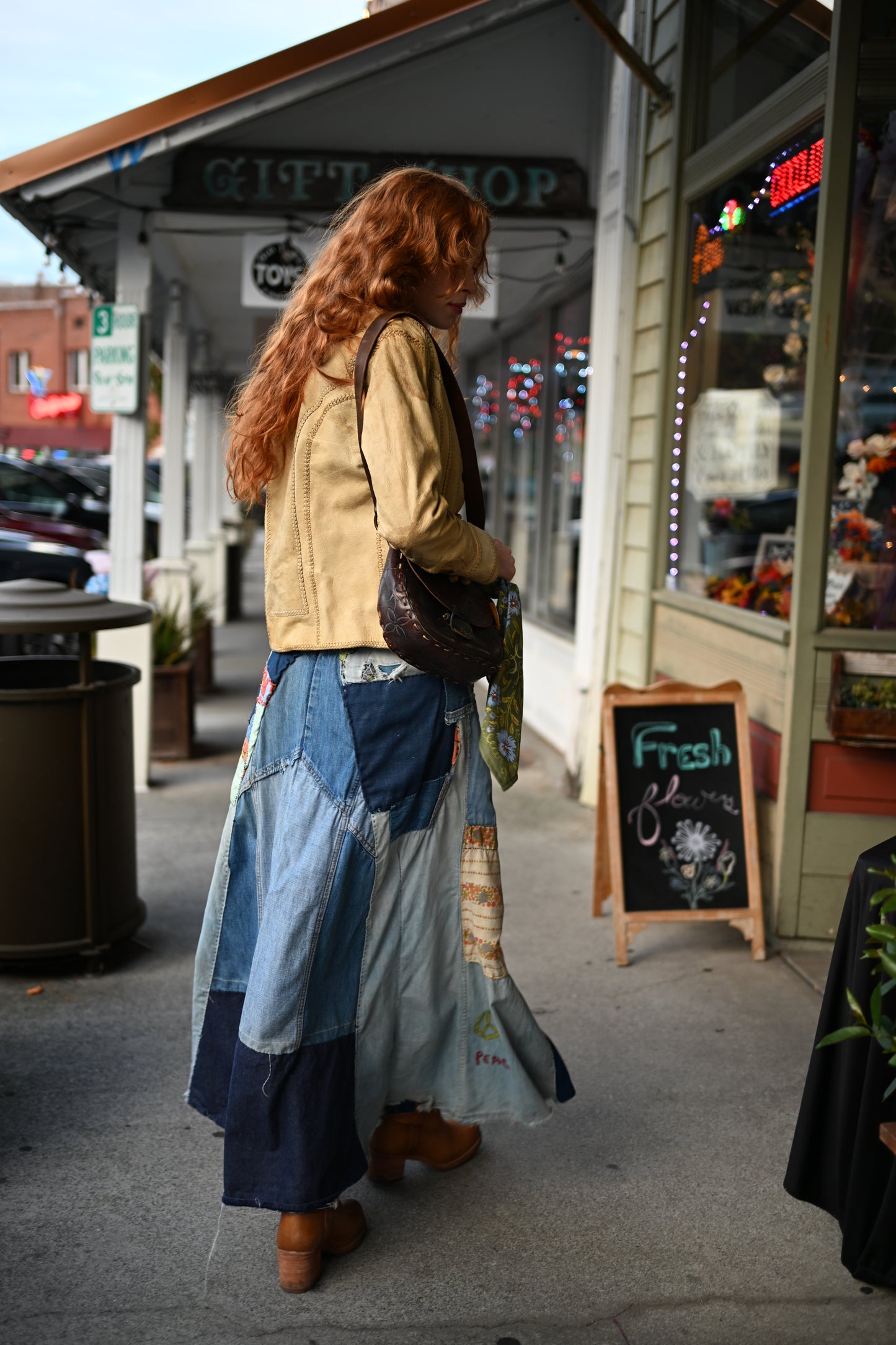 1970s North Beach Leather Jacket - Tan Whipstitch Leather Jacket