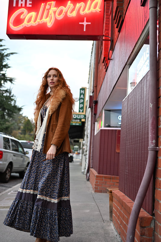 Gunne Sax Peplum Maxi Dress