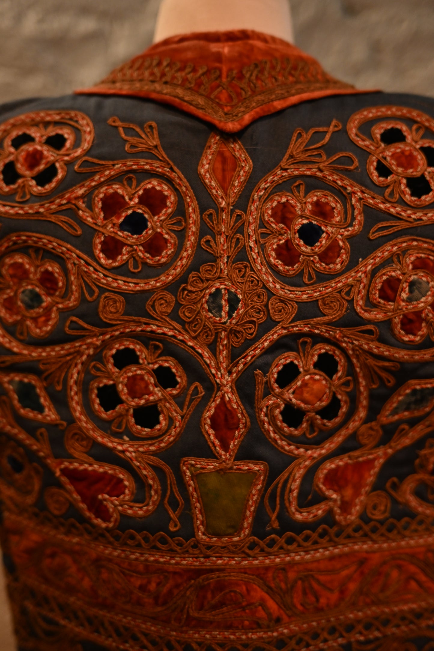 Embroidered Velvet Vest - Afghan Vest