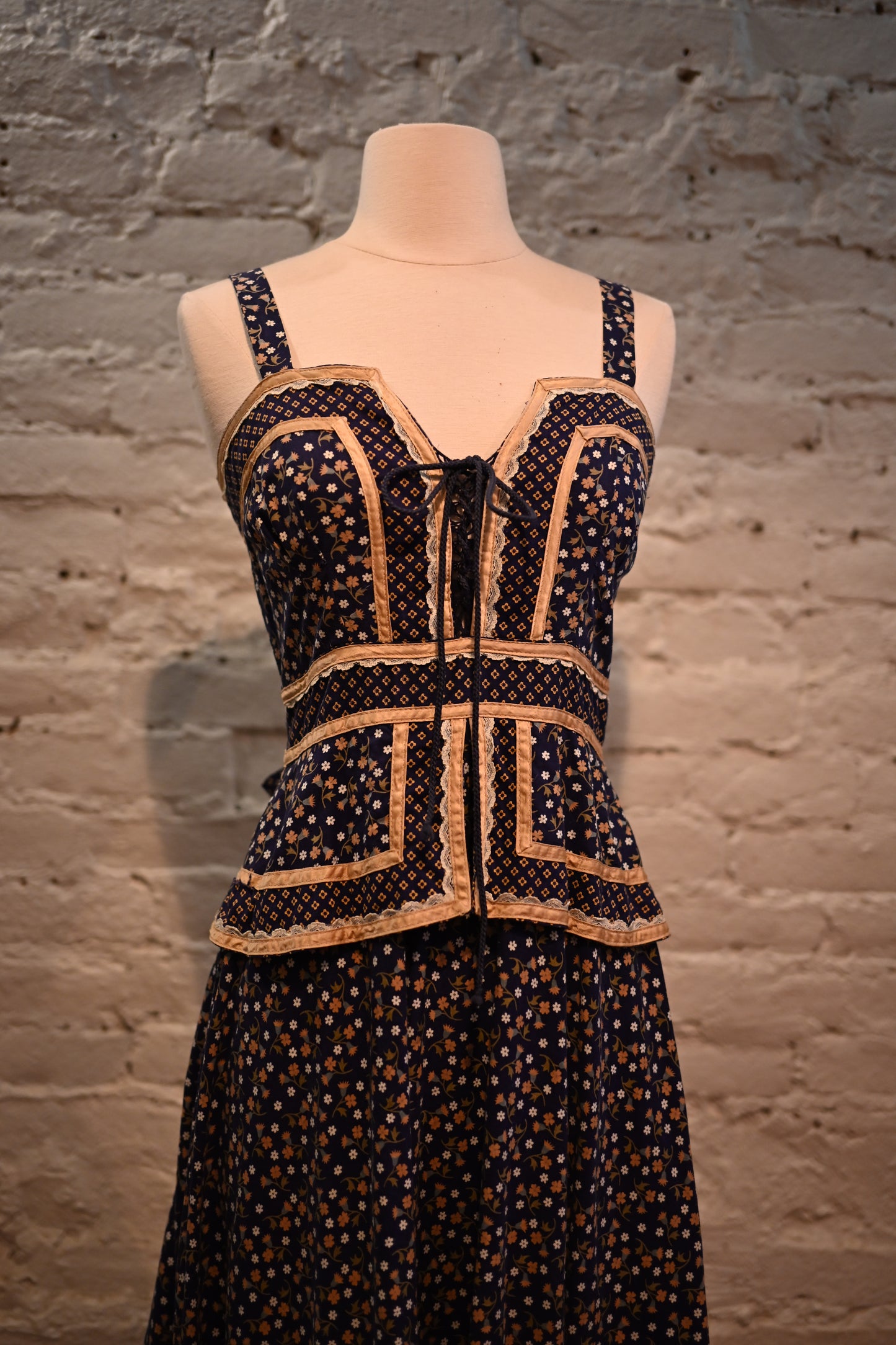 Gunne Sax Peplum Maxi Dress