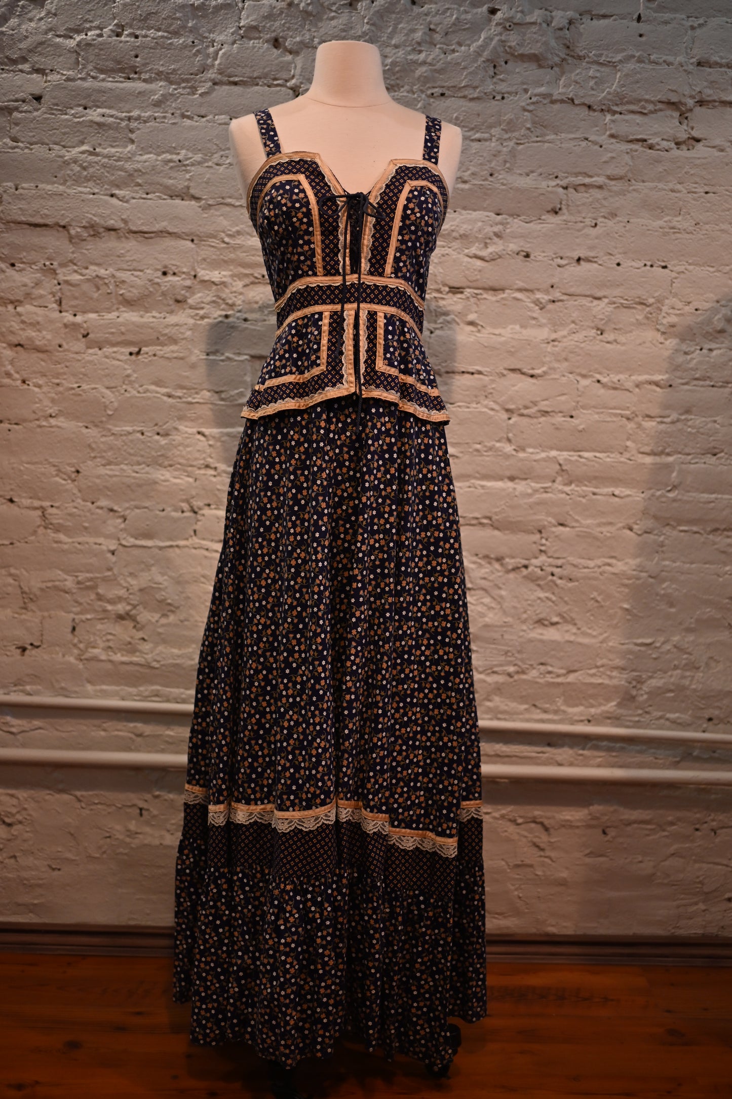 Gunne Sax Peplum Maxi Dress