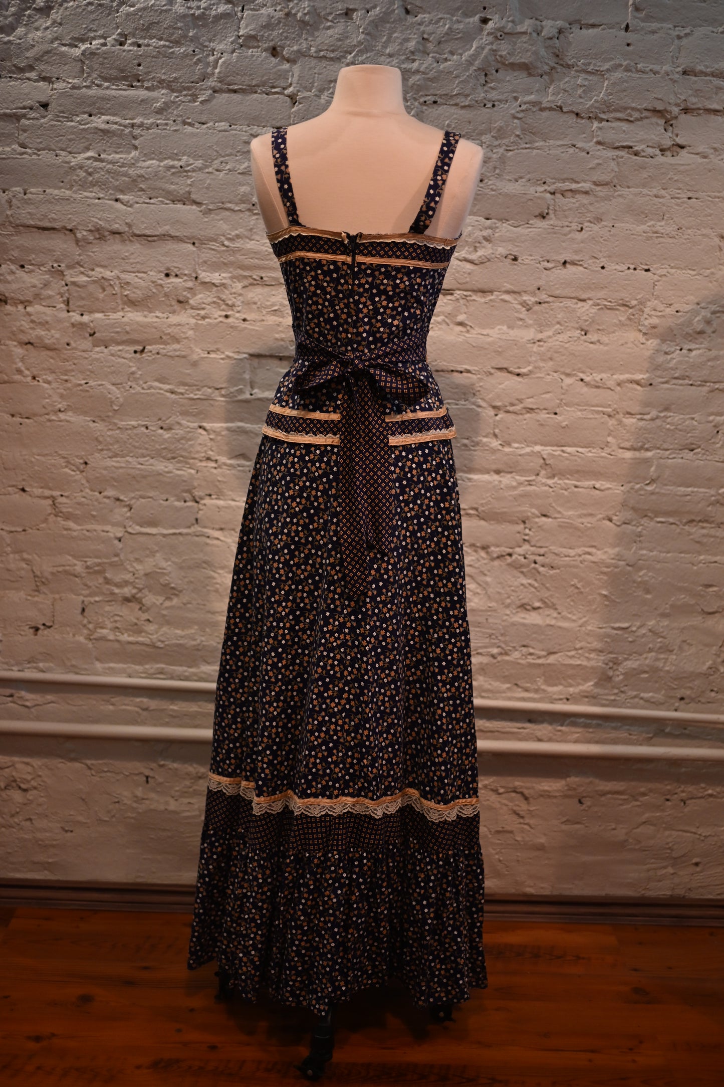 Gunne Sax Peplum Maxi Dress