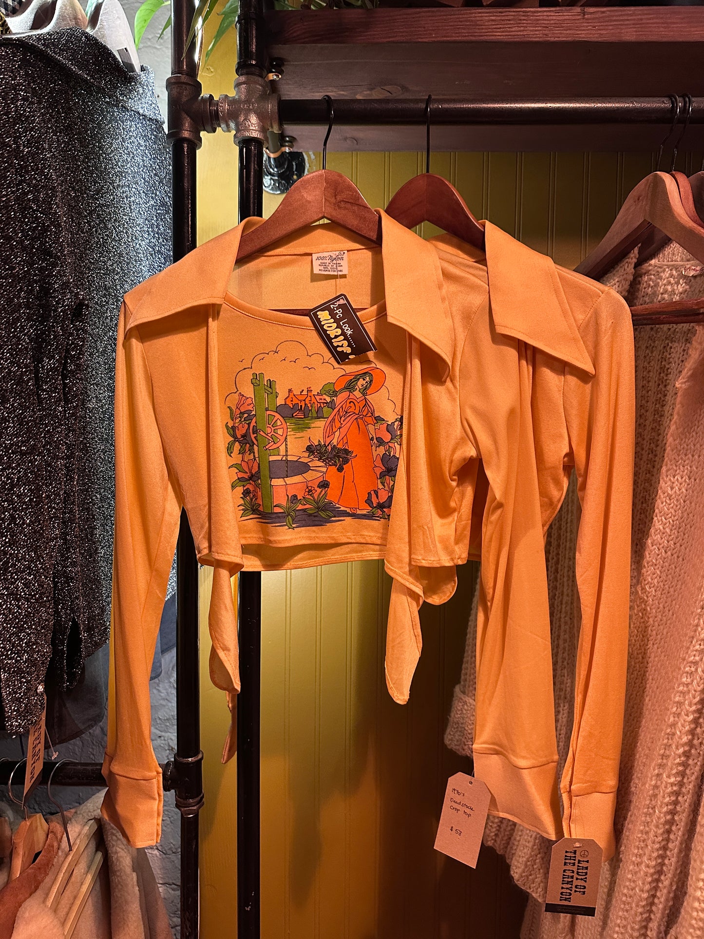 Deadstock 1970s Crop Top - Salmon