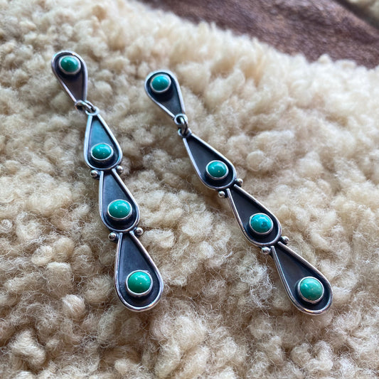 4 Stone Drop Earings