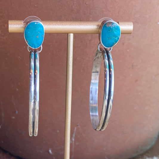 Large Turquoise Hoops