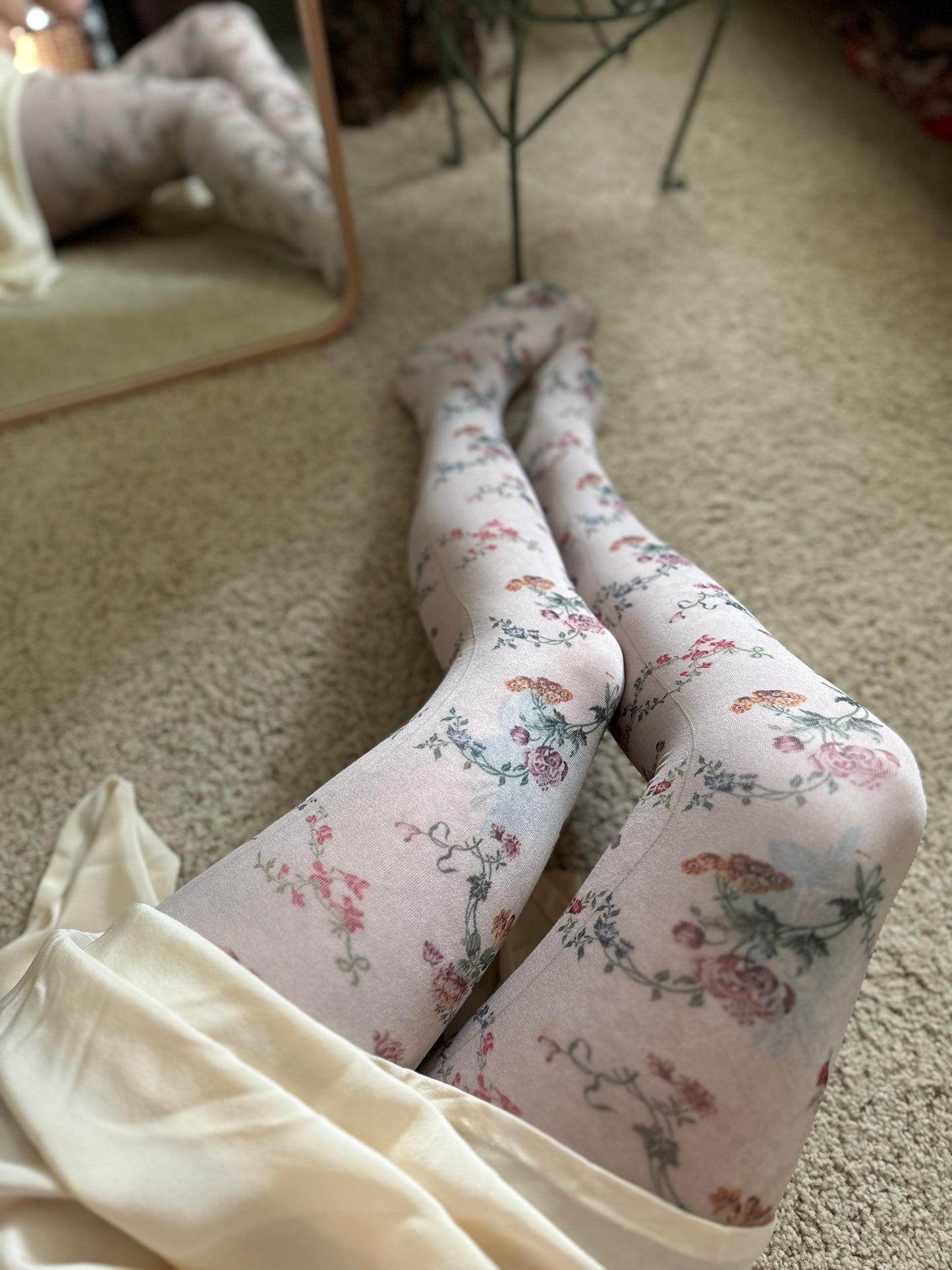 Printed Tights- Flower Panel