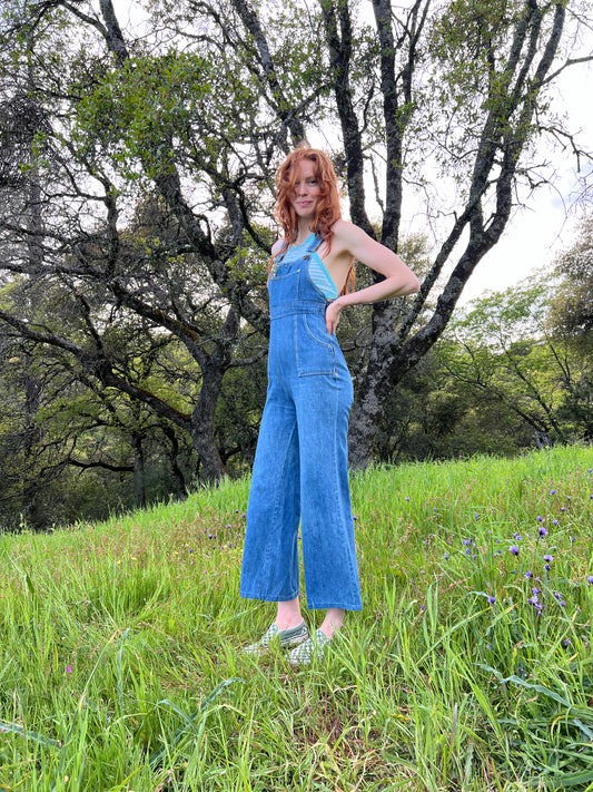 1970s H.I.S. Bell bottom overall jumpsuit
