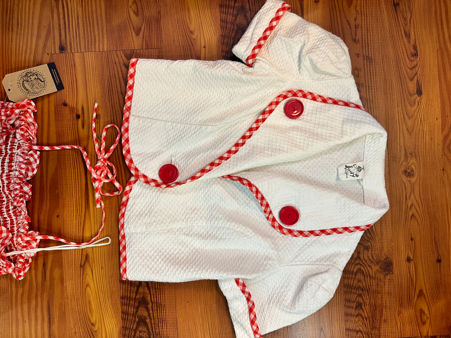 Jody of California Gingham Romper with Matching Jacket